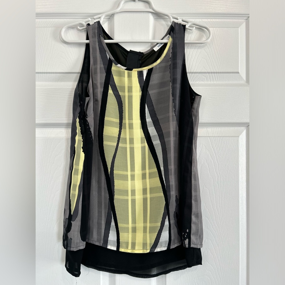 Stylish Gray and Yellow Women's Top
